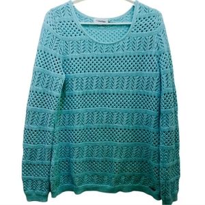 Calvin Klein Seafoam Green Crochet Sweater
